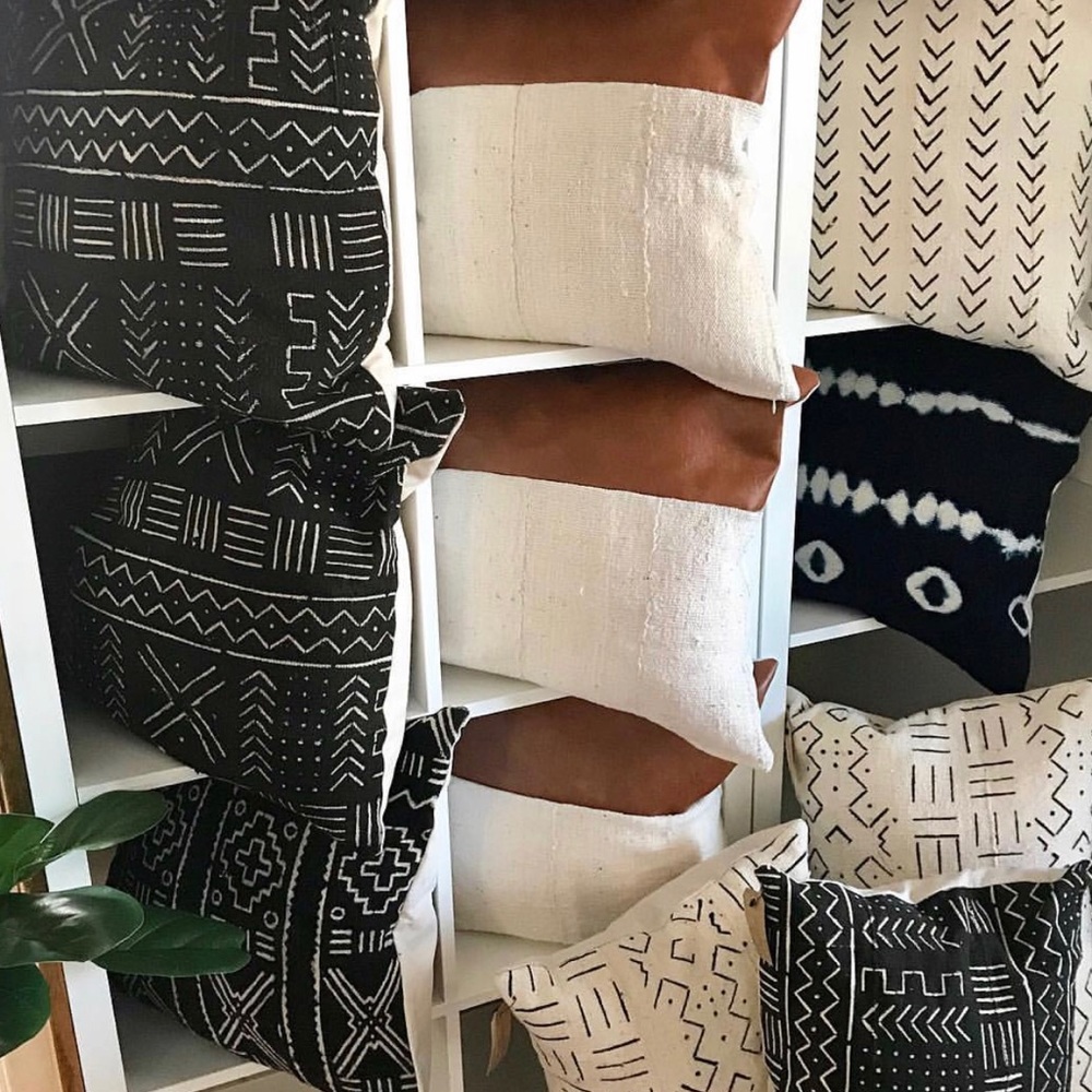 Authentic African Mudcloth Pillows Indigo